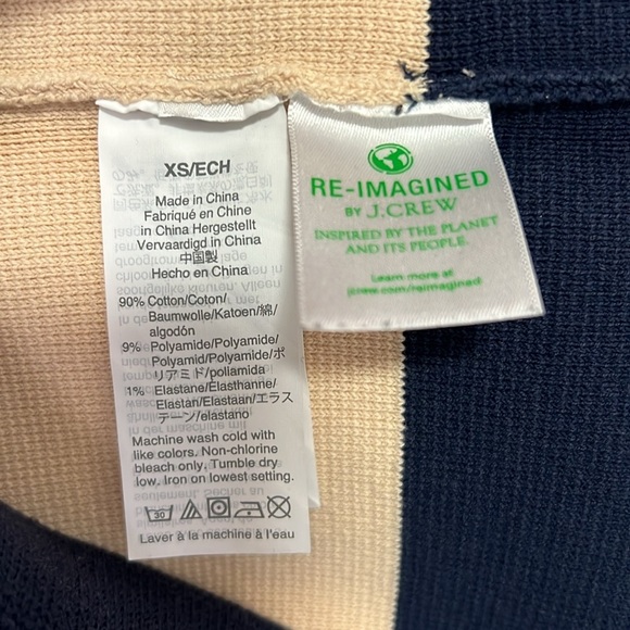 J.Crew Sweater Womens midi length pencil skirt in navy and tan stripe size XS - Picture 7 of 7